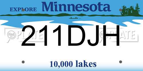 211DJH Minnesota License Plate