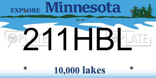 211HBL Minnesota License Plate