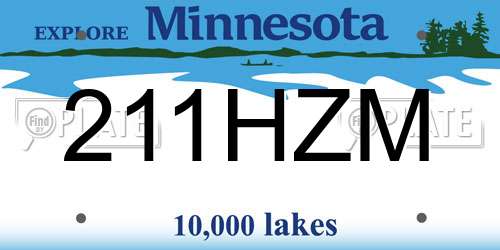211HZM Minnesota License Plate
