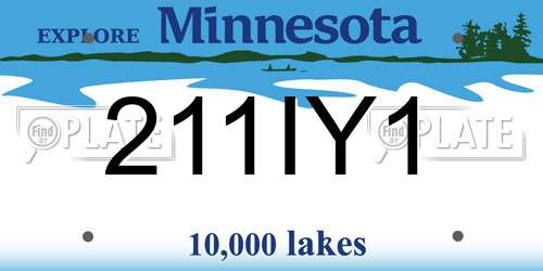 211IY1 Minnesota License Plate