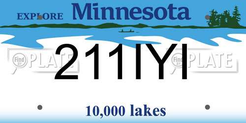 211IYI Minnesota License Plate
