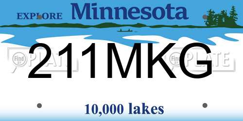 211MKG Minnesota License Plate