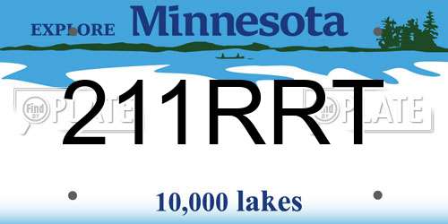 211RRT Minnesota License Plate