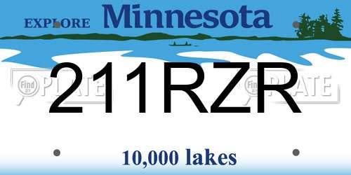 211RZR Minnesota License Plate