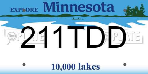 211TDD Minnesota License Plate