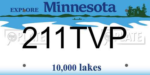 211TVP Minnesota License Plate
