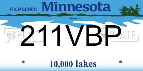 211VBP Minnesota License Plate