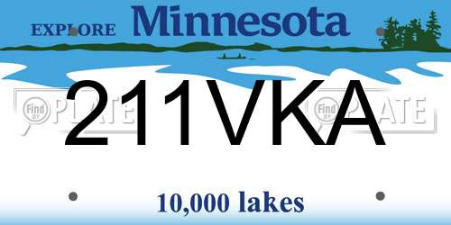 211VKA Minnesota License Plate