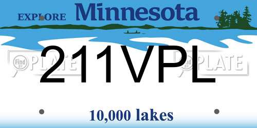 211VPL Minnesota License Plate