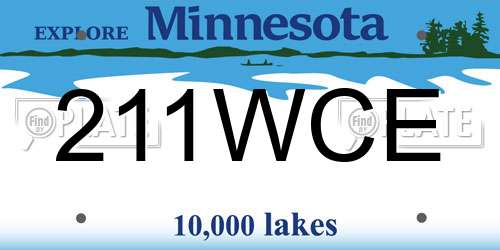 211WCE Minnesota License Plate