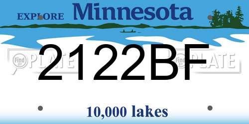 2122BF Minnesota License Plate