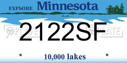 2122SF Minnesota License Plate