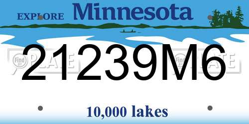 21239M6 Minnesota License Plate