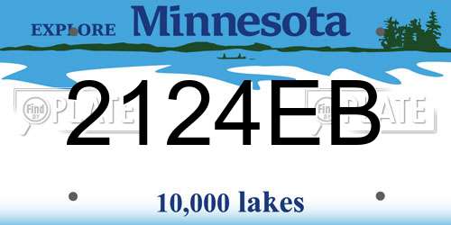 2124EB Minnesota License Plate