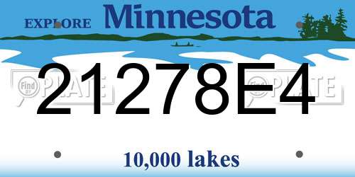 21278E4 Minnesota License Plate