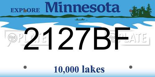 2127BF Minnesota License Plate