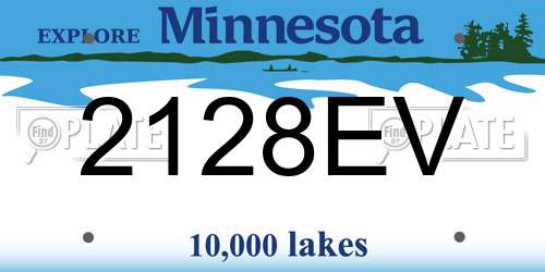 2128EV Minnesota License Plate