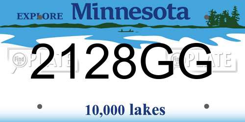 2128GG Minnesota License Plate