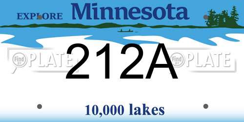 212A Minnesota License Plate