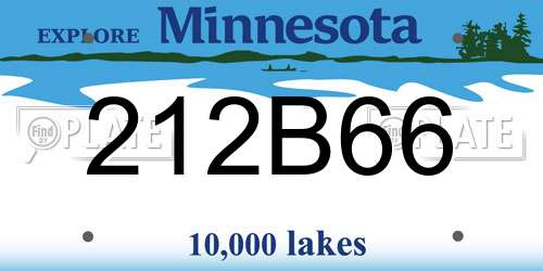 212B66 Minnesota License Plate