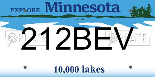 212BEV Minnesota License Plate