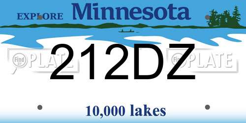 212DZ Minnesota License Plate