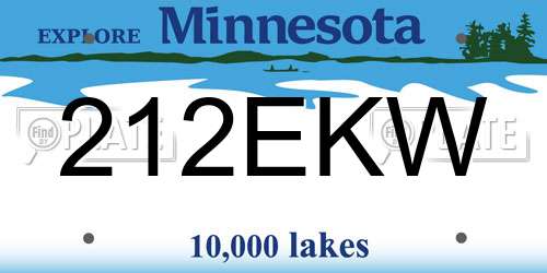 212EKW Minnesota License Plate