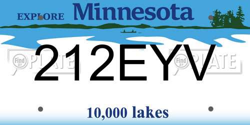 212EYV Minnesota License Plate