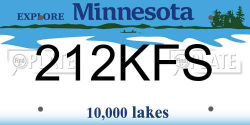 212KFS Minnesota License Plate