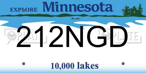 212NGD Minnesota License Plate