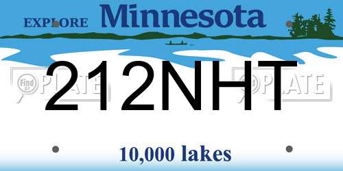 212NHT Minnesota License Plate