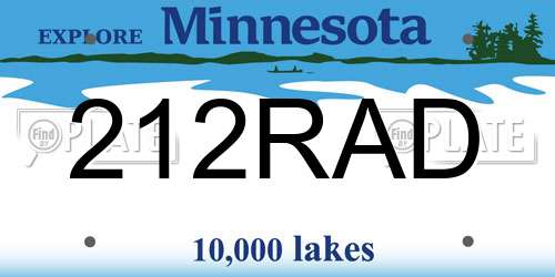212RAD Minnesota License Plate