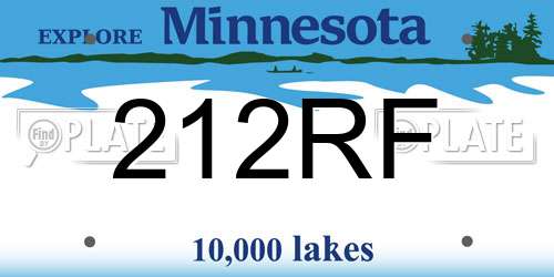 212RF Minnesota License Plate