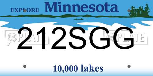 212SGG Minnesota License Plate