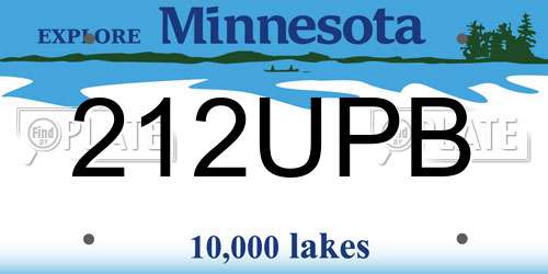 212UPB Minnesota License Plate