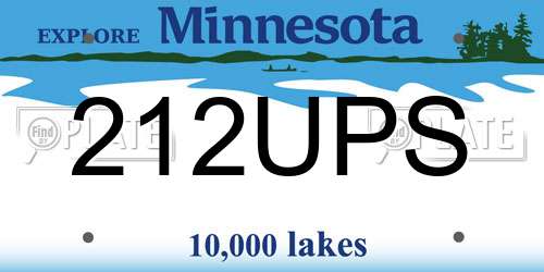 212UPS Minnesota License Plate