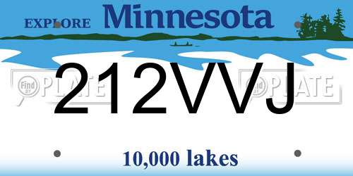 212VVJ Minnesota License Plate