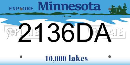 2136DA Minnesota License Plate