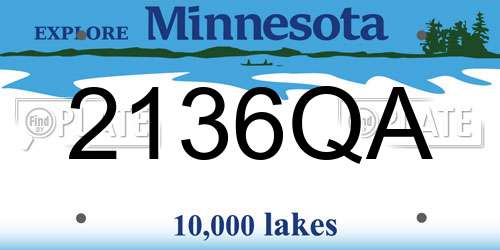 2136QA Minnesota License Plate