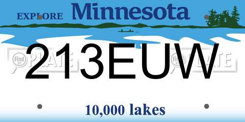 213EUW Minnesota License Plate