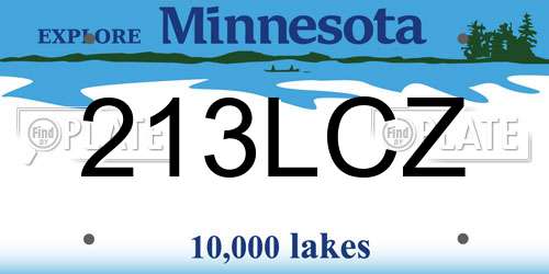 213LCZ Minnesota License Plate