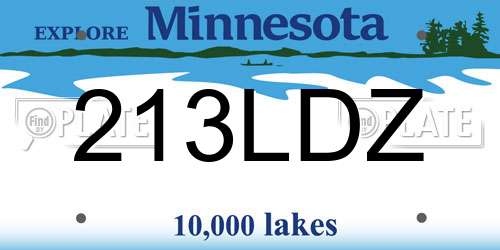 213LDZ Minnesota License Plate