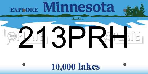 213PRH Minnesota License Plate