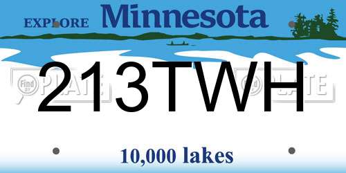 213TWH Minnesota License Plate
