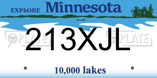 213XJL Minnesota License Plate