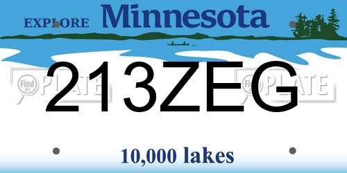 213ZEG Minnesota License Plate