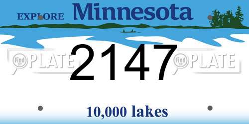 2147 Minnesota License Plate