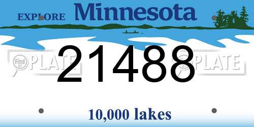 21488 Minnesota License Plate