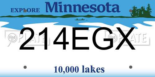 214EGX Minnesota License Plate