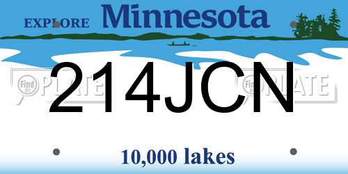 214JCN Minnesota License Plate